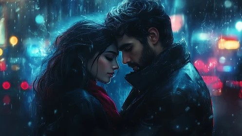 Neon Rain: Urban Romance in Cyberpunk Solitude.