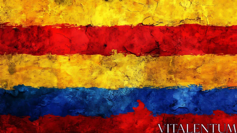 Bold grunge stripes merge vivid primary colors with texture