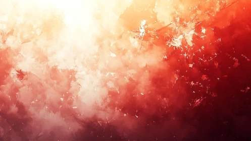 Warm Abstract Digital Painting with Fiery Red and Orange Tones.