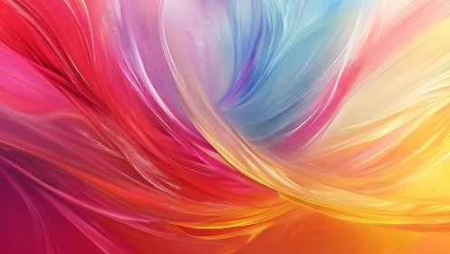 Swirling prismatic ribbons in luminous abstract motion.