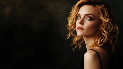 Photorealistic studio portrait with chiaroscuro side lighting.