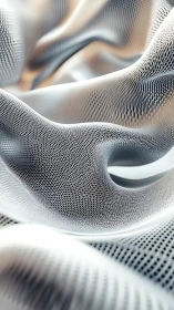 Parametric mesh fabric undulates in high-key abstract space