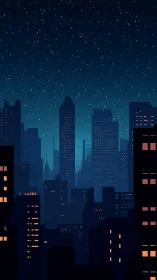 Star-salted midnight skyline humming with quiet windows.