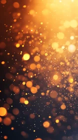 Golden bokeh particles drifting through warm radial light.