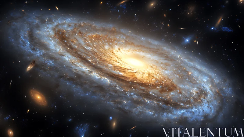 Spiral galaxy rendered in high-detail cosmic digital painting
