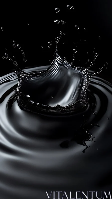 High-speed macro capture isolates a dark liquid crown splash