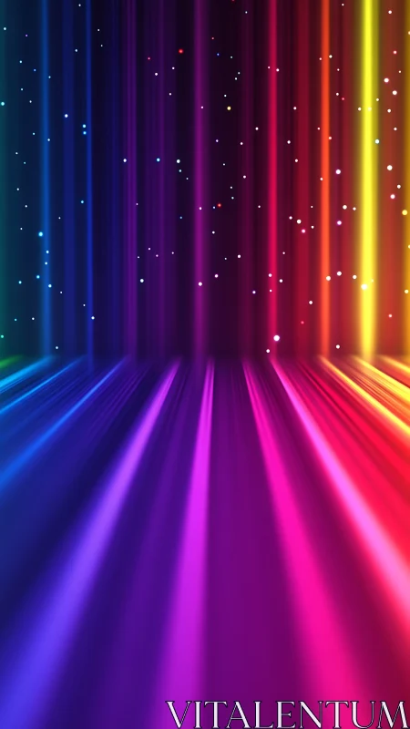 Radiant spectral light trails form a dynamic neon corridor