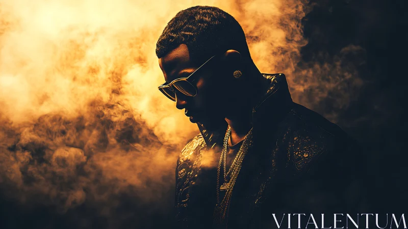 Backlit urban portrait isolates silhouette in cinematic smoke