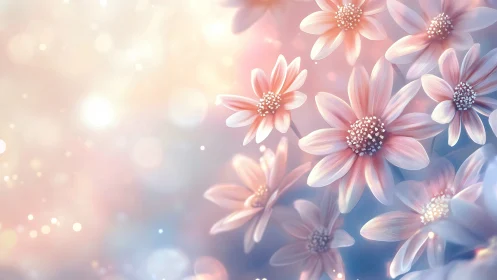Stylized Flowers with Bokeh Light Elements