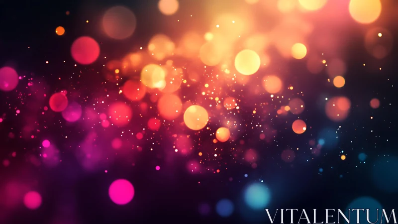 Vibrant Abstract Bokeh Lights in Warm and Cool Tones Digital Art.