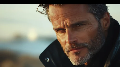 Middle-aged man in close-up portrait wearing dark jacket.