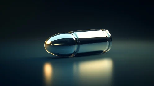 Chromed cartridge geometry under controlled studio reflections.