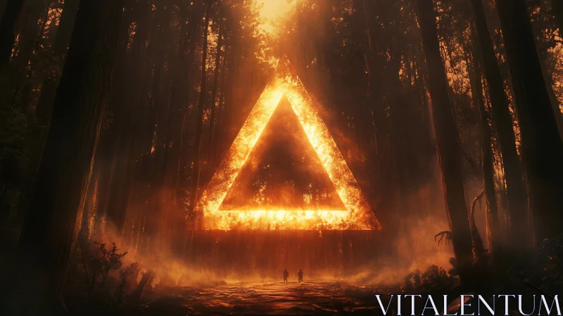 Triangular luminous structure in forest environment with intense thermal glow