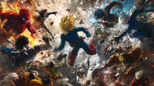 Epic anime heroes surge into a sky-shattering showdown.