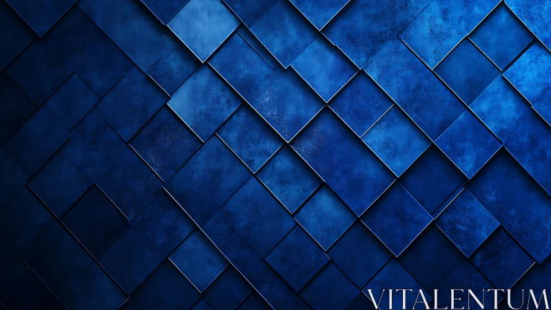 Layered blue geometric panels forming textured pattern.