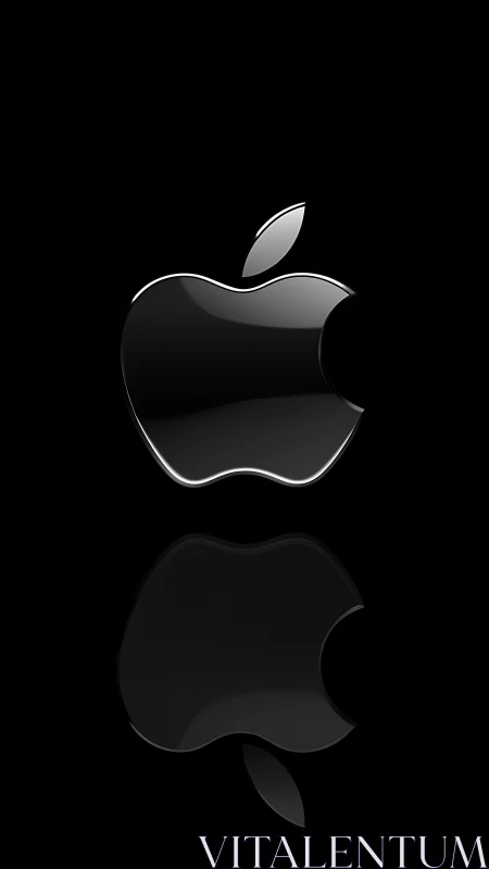 Dual Apple Logo Icons with Glossy Black Finish and Metallic Sheen