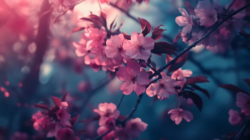 Bokeh-Enhanced Cherry Blossoms with Chromatic Depth Layering.