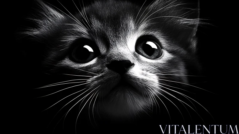 Wide-Eyed Wonder: A Cat's Captivating Gaze.