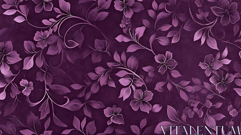 Purple-toned digital floral pattern covers the entire frame.