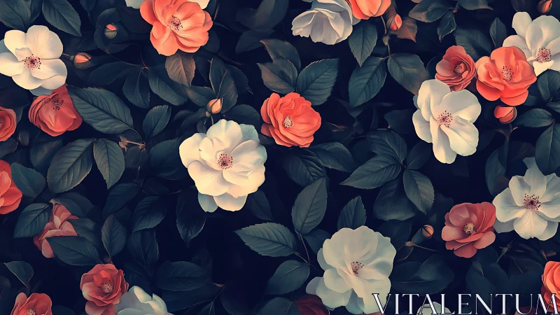 Blooming Garden Romance: Cream and Coral Roses.