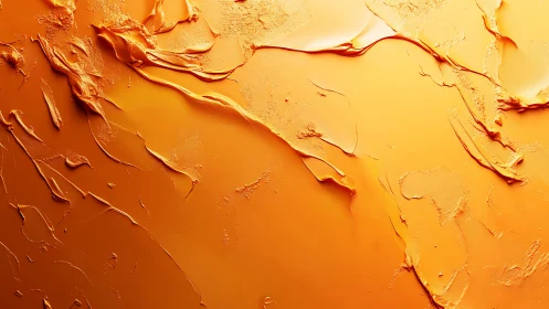 Golden orange paint swirls in a cozy abstract glow.