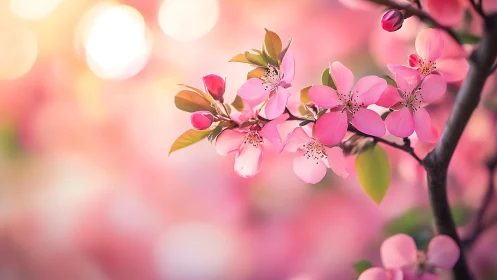 Cherry Blossoms in Soft Bokeh Light.