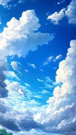 High-altitude cumulus cloudscape rendered with layered atmospheric depth