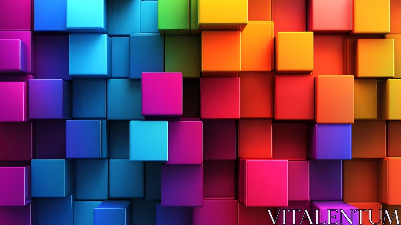 Multicolored 3D cubes arranged in dense geometric grid.