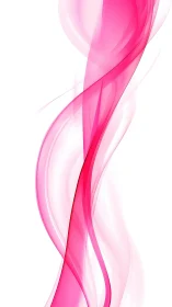 Curved translucent magenta ribbons intersect on white field