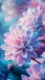 Pastel Dahlia Blooms in Soft Light.