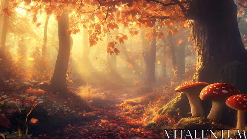 Enchanted Forest Pathway with Bioluminescent Mycology.