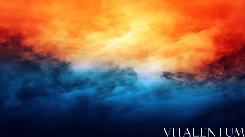 Bilateral color gradient cloud field forms layered atmosphere