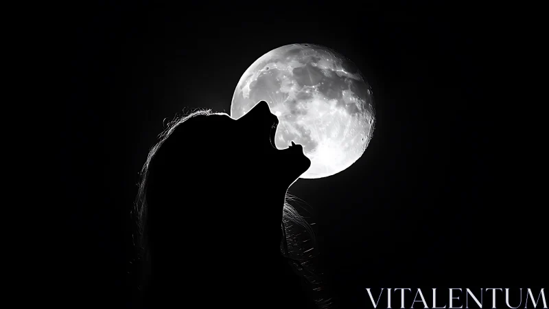 Silhouetted human profile aligned against bright full moon