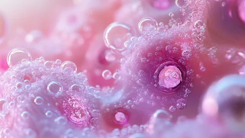 Cotton candy cosmos of dreaming pink bubble galaxies.