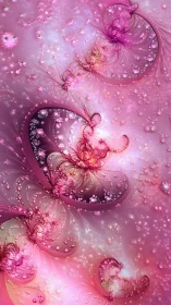 Blooming fractal petals swirl in radiant pink cosmos glow