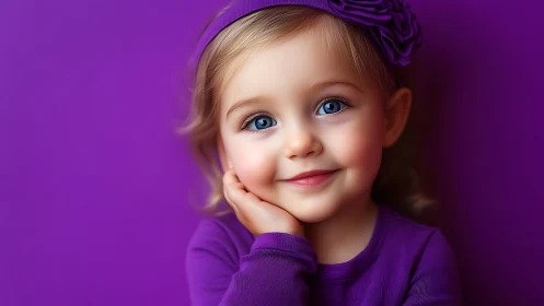 Violet Dreams: Young Joy in Purple Reverie