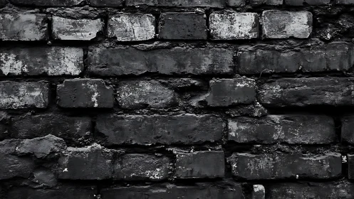 Weathered brickwork whispers in chipped monochrome rhythm