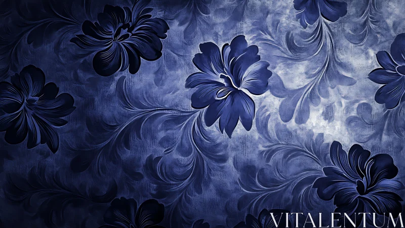 Midnight florals drift like ink clouds across brushed velvet