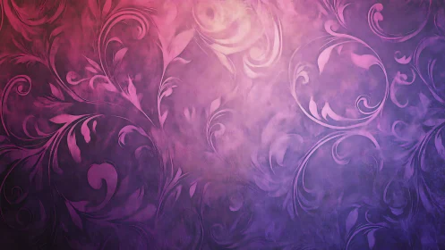 Ornate floral swirls blend through pink and purple haze