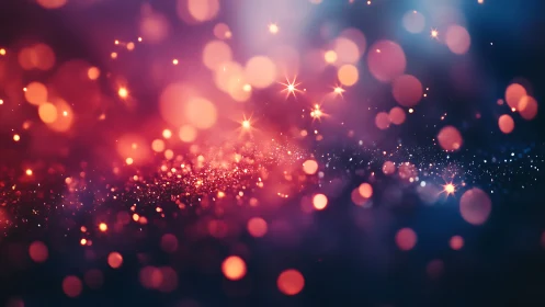 Glitter constellations waltz through a neon twilight haze