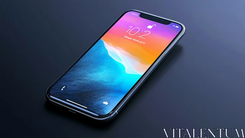 Modern smartphone displaying vibrant gradient wallpaper