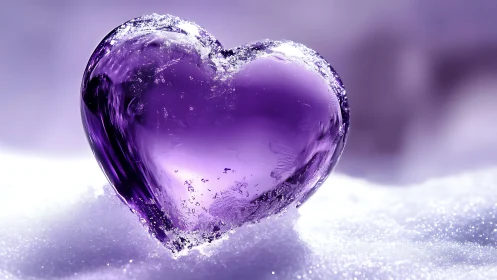 Frozen Heart's Icy Bloom Catches Winter's Crystalline Glow