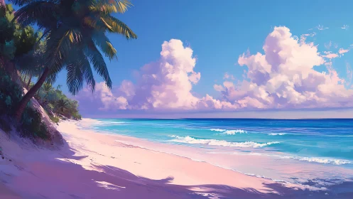 Lavender Shores: Where Pastel Dreams Kiss Turquoise Waves.