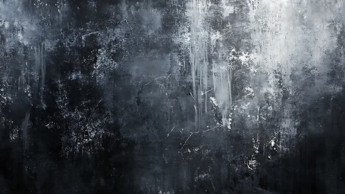 Nocturnal grayscale corrosion field with vertical streak dynamics.