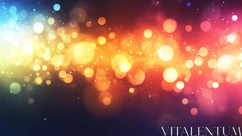 Vibrant bokeh light abstract background with glowing circles.