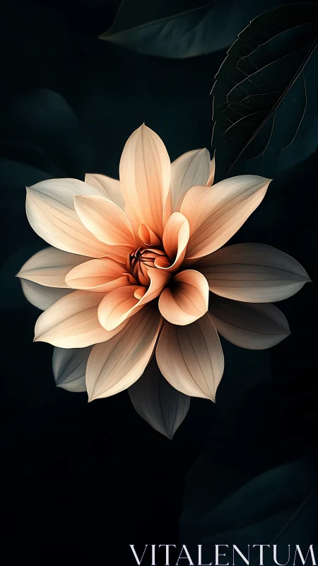 Peach Blossom Study with Gradient Petals.