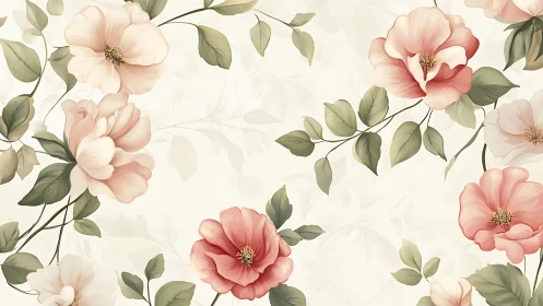 Soft Garden Blooms: Delicate Pink Flowers in Peaceful Harmony.