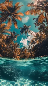 Tropical Waterline Split-View Composition.