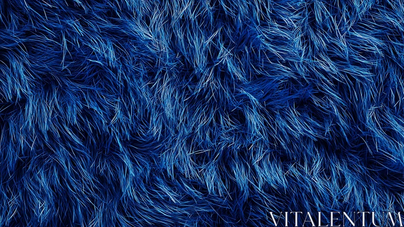 Electric blue faux fur texture under directional light.