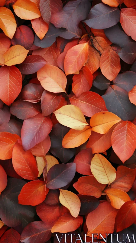Overlapping autumn leaves in dense, multicolored arrangement.